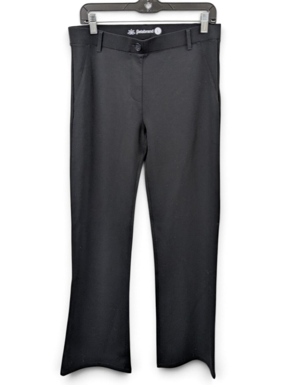 Betabrand Women's Large Bootcut Dress Pants Yoga Stretch Black